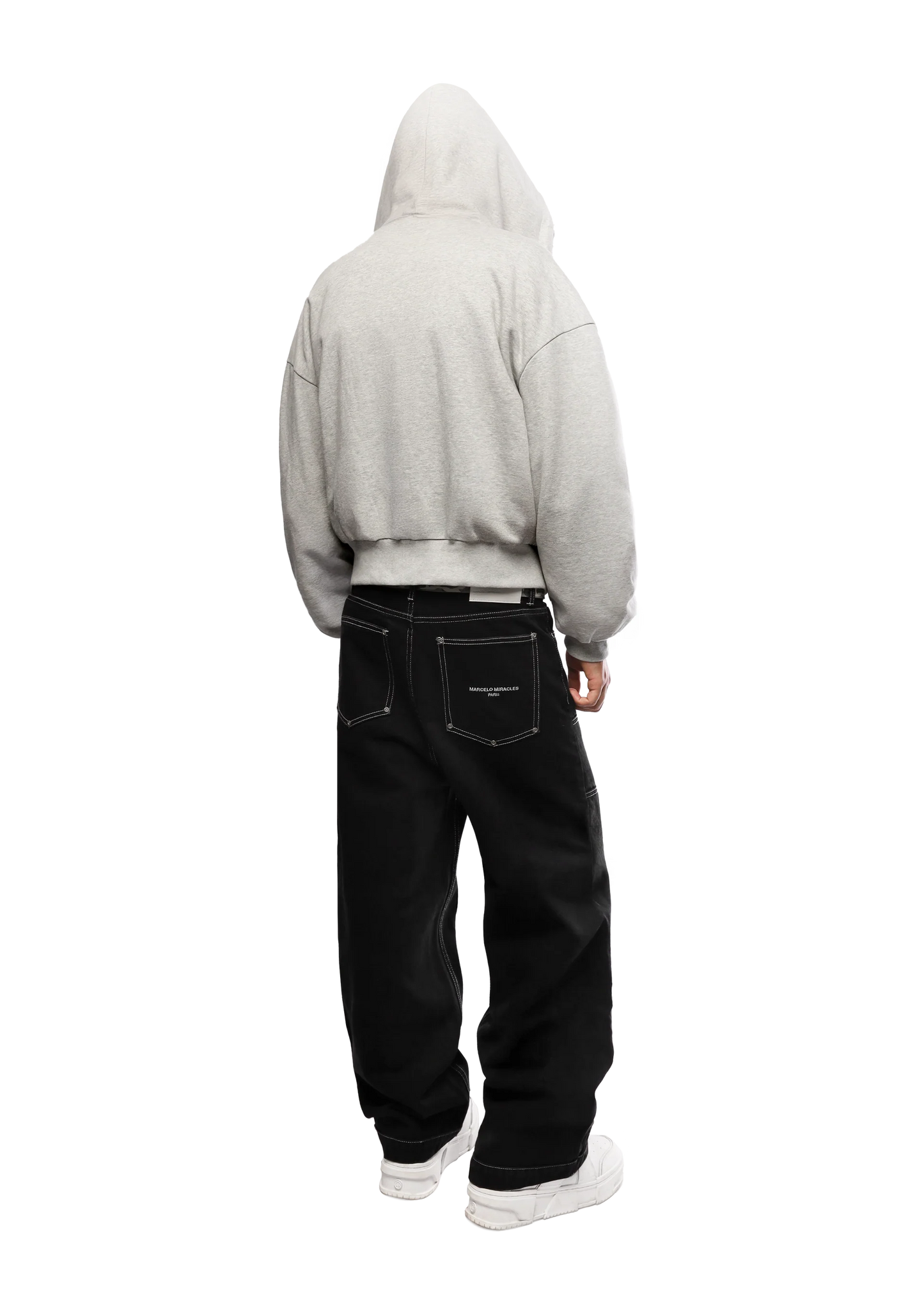 REVERSIBLE FUR ZIP HOODIE - White Leopard