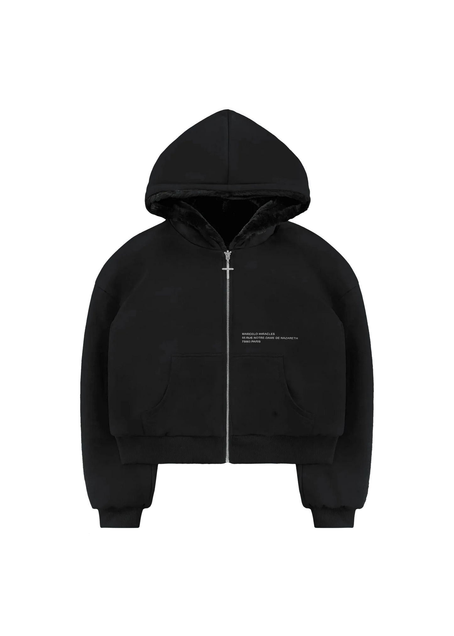 REVERSIBLE FUR ZIP HOODIE - Black Panther
