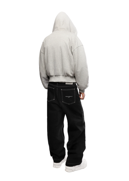 REVERSIBLE FUR ZIP HOODIE - White Leopard