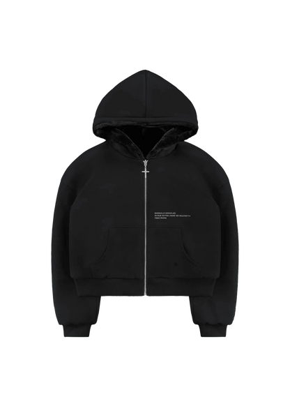REVERSIBLE FUR ZIP HOODIE - Black Panther