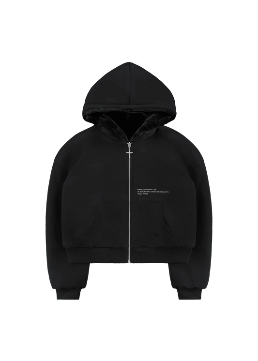 REVERSIBLE FUR ZIP HOODIE - Black Panther